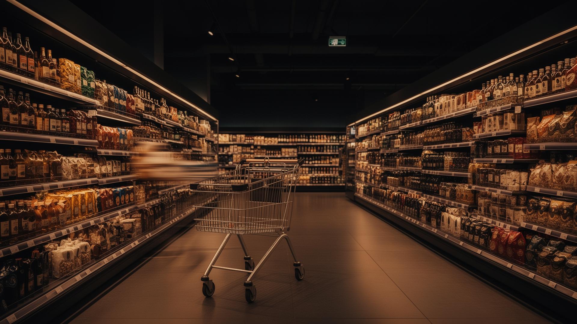 Wnętrze nowoczesnego ukraińskiego supermarketu