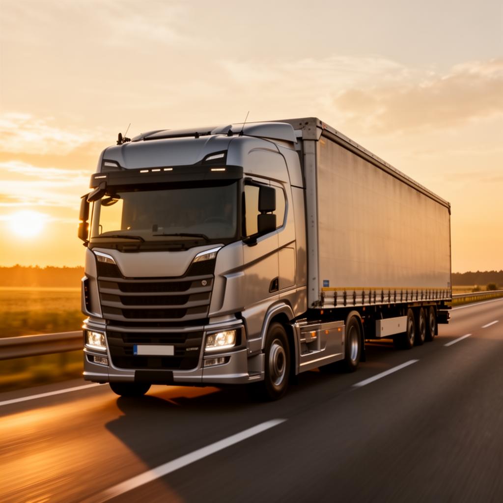 Konwój ciężarówek na granicy PL–UA o świcie — logistyka międzynarodowa